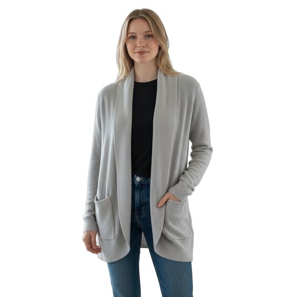 Barefoot Dreams Chic Lite Open Cardig Lite Gray Womens Size Medium - Picture 1 of 5